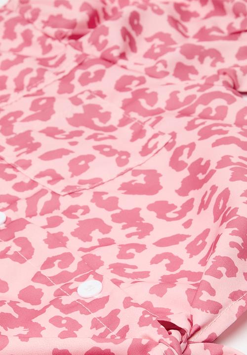 Pop Candy - Cropped shirt & skirt set-pink