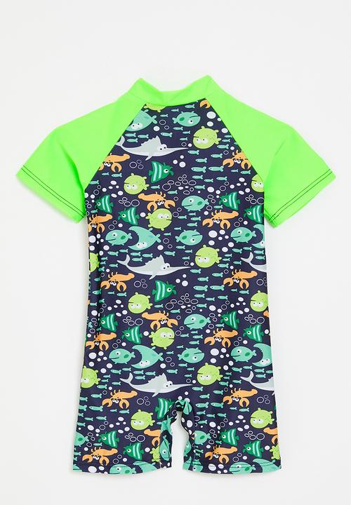 Pop Candy - Reglan swimsuit-green and blue