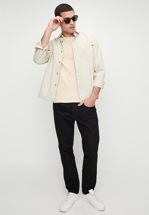 POLO - David Embossed Short Sleeve Tee - Stone