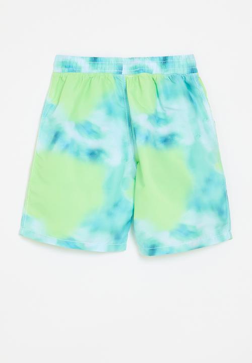 Pop Candy - Tie dye board shorts- light blue & green