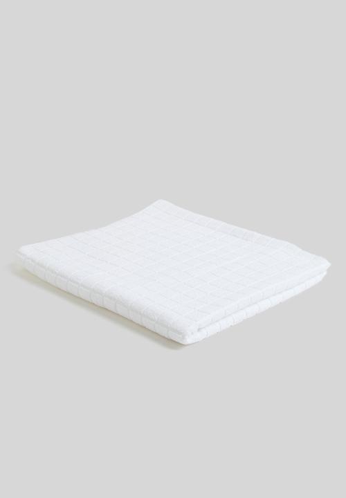 Colibri - Grid Check Zero Twist Towel - White