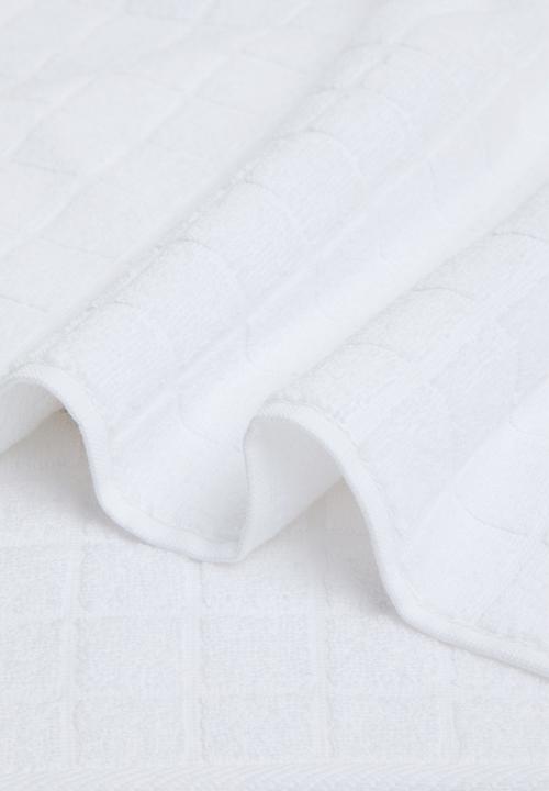 Colibri - Grid Check Zero Twist Towel - White