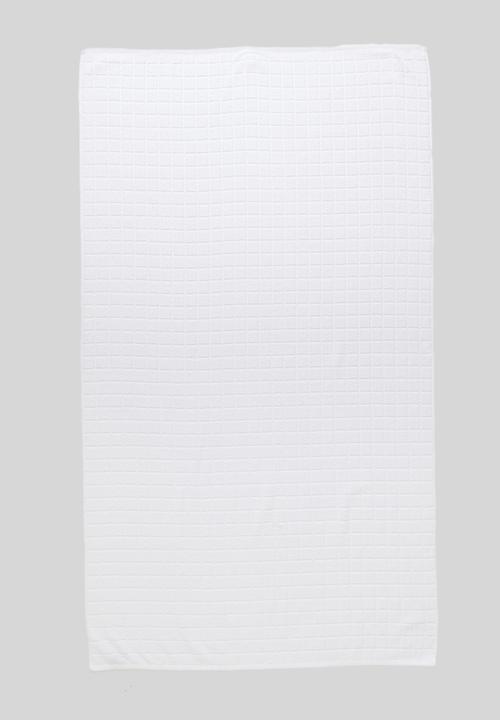 Colibri - Grid Check Zero Twist Towel - White