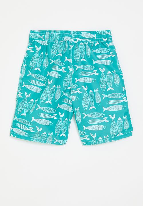 Pop Candy - Printed  board shorts - light blue