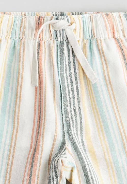H&M - Pull-on shorts - white/striped