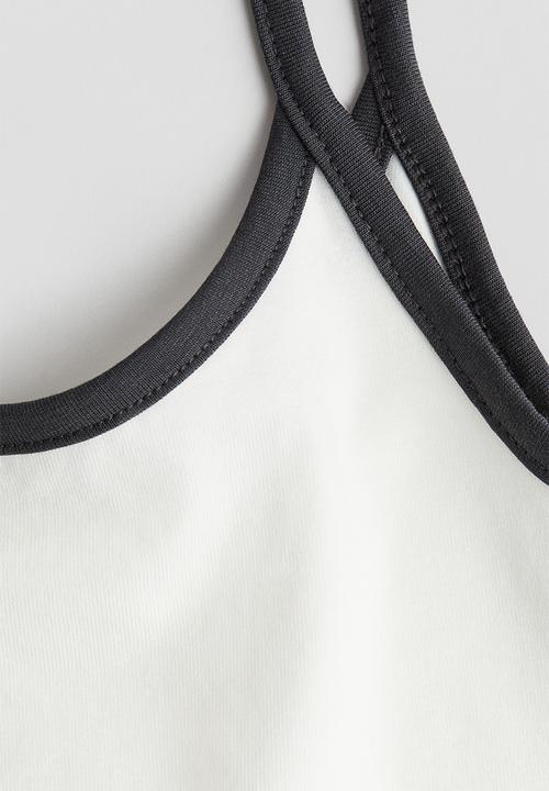 H&M - Cotton jersey strappy top - white