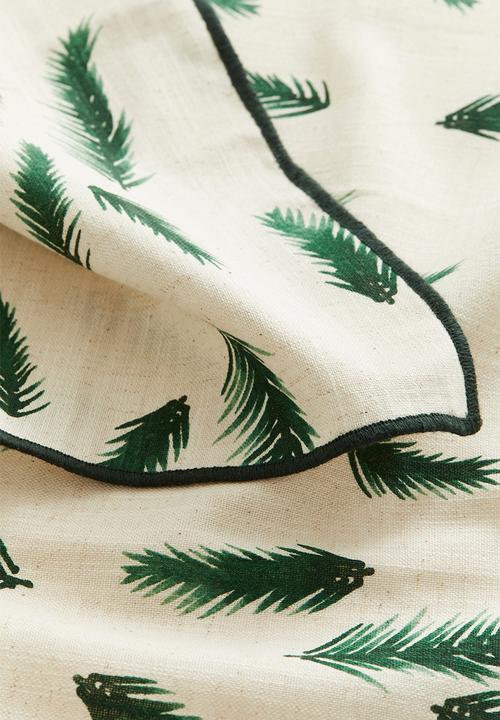 H&M - 4 pack patterned napkins - green patterned