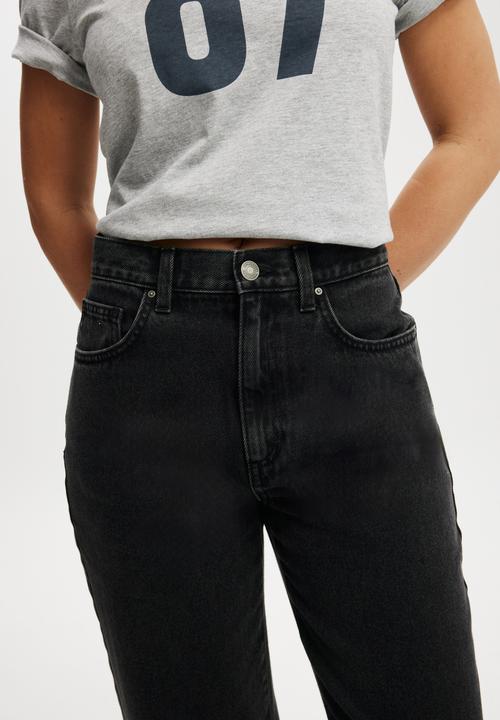 Cotton On - Straight crop jean - graphite black