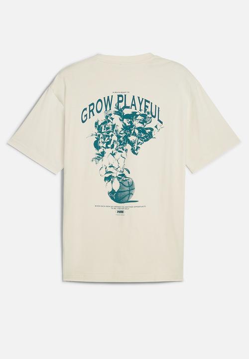 PUMA - Graphics grow playful relaxed tee - alpine snow