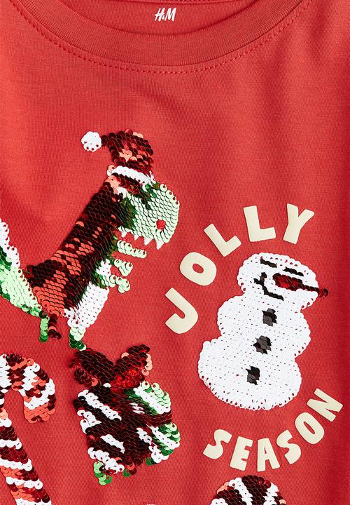 H&M - Printed t-shirt - red & jolly season