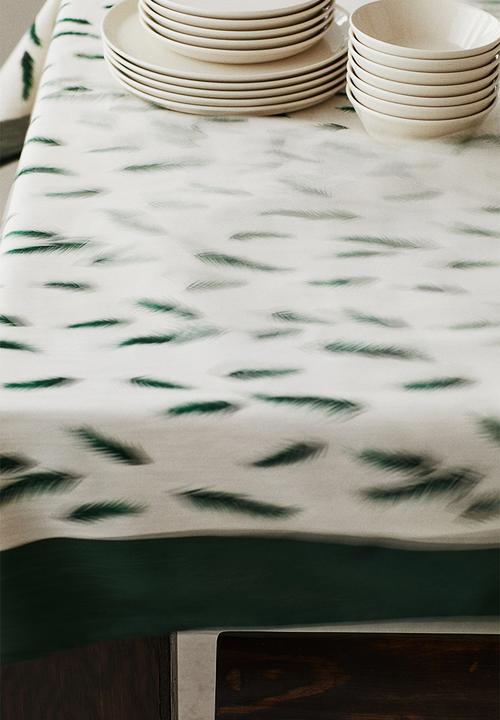 H&M - Patterned cotton tablecloth - green patterned