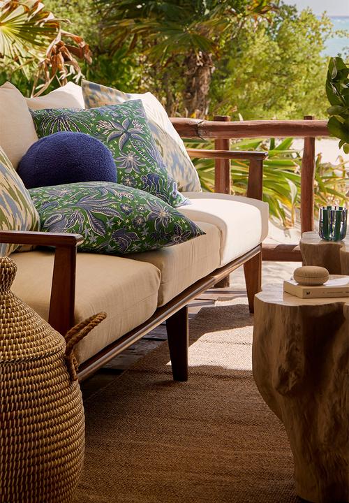 H&M - Patterned cushion cover - blue & green