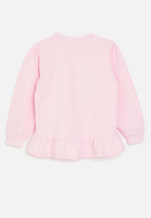Pop Candy - Frilled hem sweat - pink