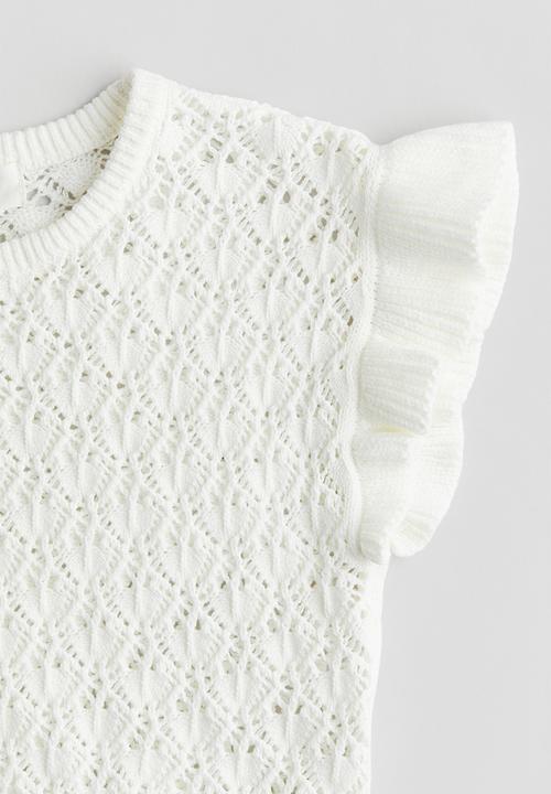 H&M - Crochet-look top - white