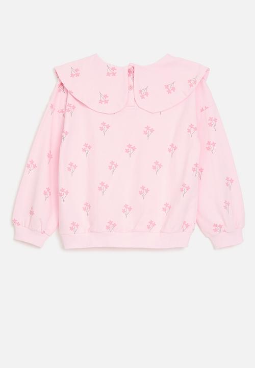 Pop Candy - Peter pan collar sweat top-pink