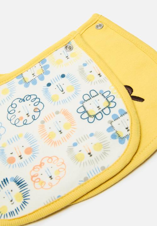 Pop Candy - 2 Pack printed bib set - mustard & white