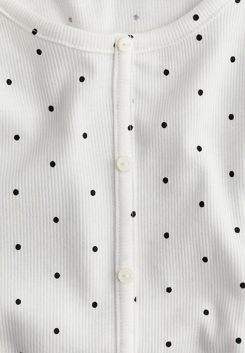 H&M - Ribbed t-shirt - white,multi