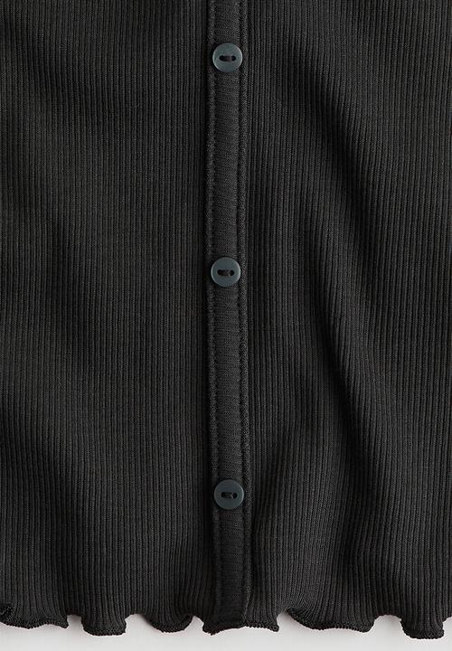 H&M - Ribbed T-shirt - grey
