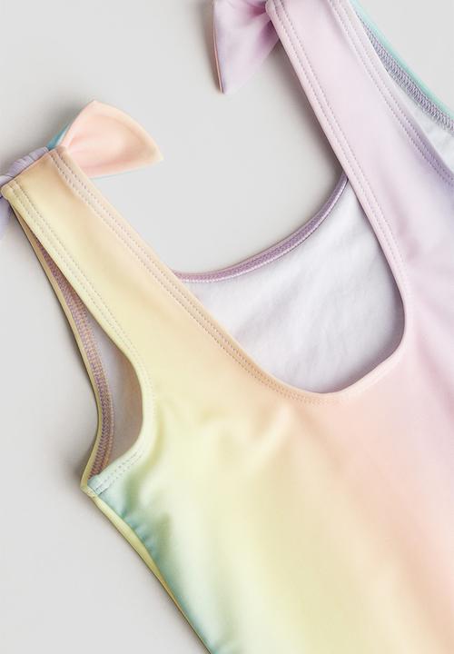 H&M - Patterned swimsuit - light pink gradient