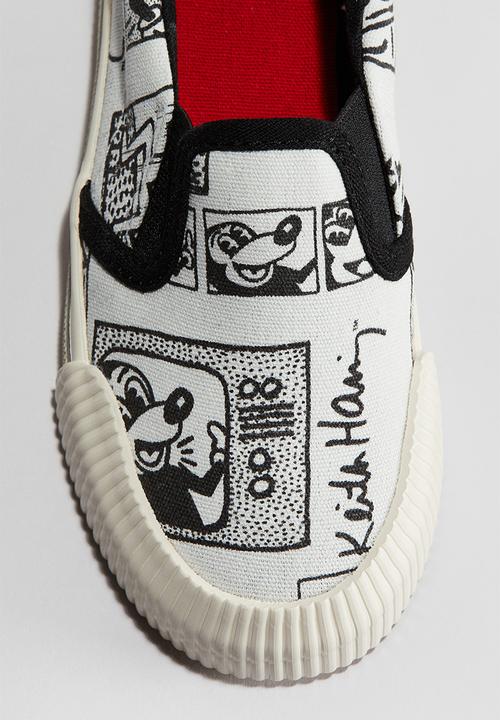 H&M - Keith Haring X H&M:  Printed slip-on trainers - white/patterned