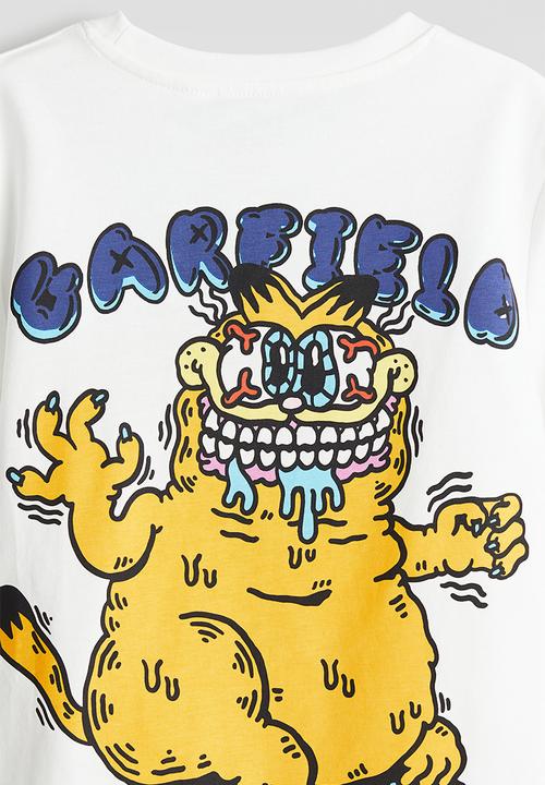 H&M - Printed T-shirt - white garfield