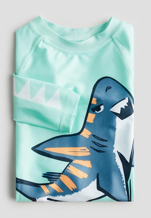 H&M - Upf 50 swim top - light green shark
