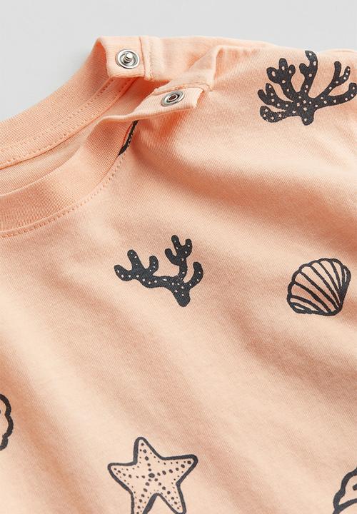 H&M - Cotton jersey T-shirt - peach seashells