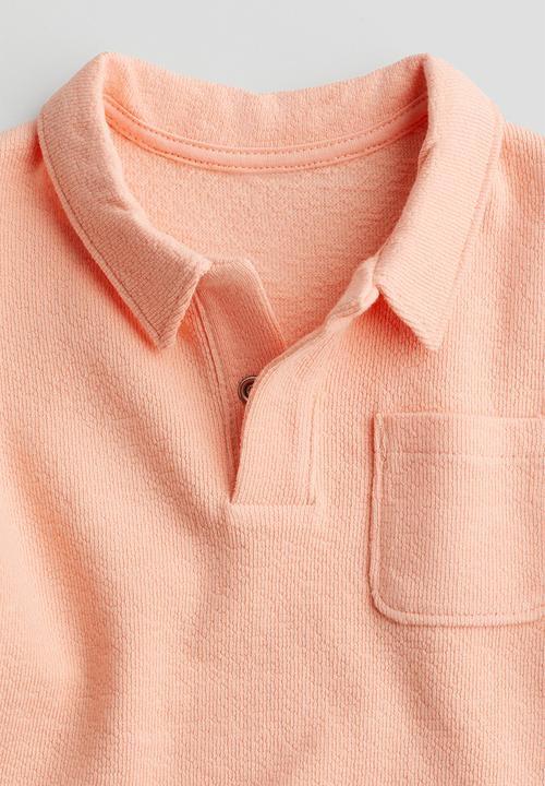 H&M - Cotton terry polo shirt - peach