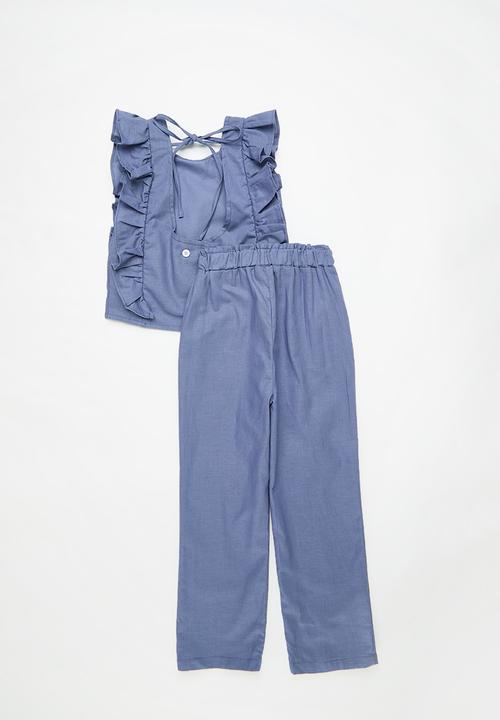 Pop Candy - Frilled top and bottom set - blue