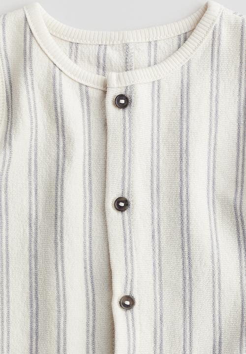 H&M - Cotton romper suit - white striped