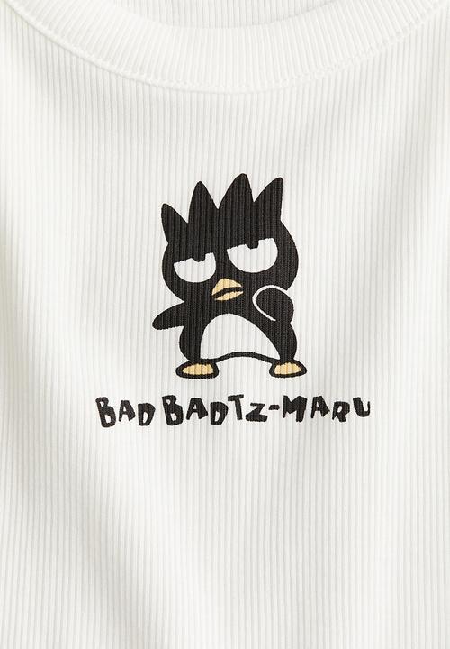 H&M - Ribbed vest top - white & badtz-maru