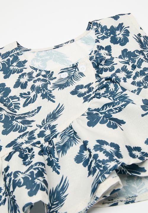 Pop Candy - Top & bottom set - blue & white