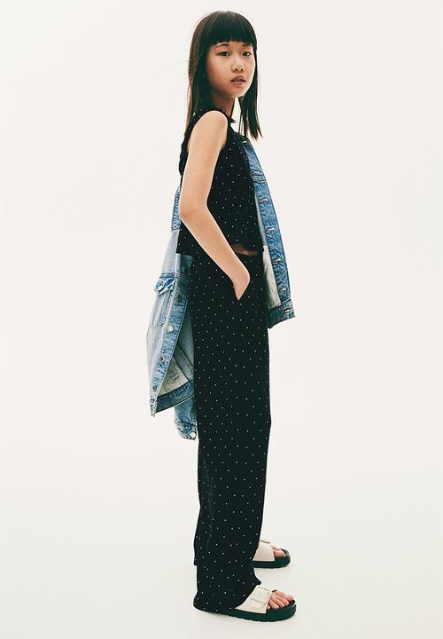 H&M - 2-Piece crêpe set - black spotted