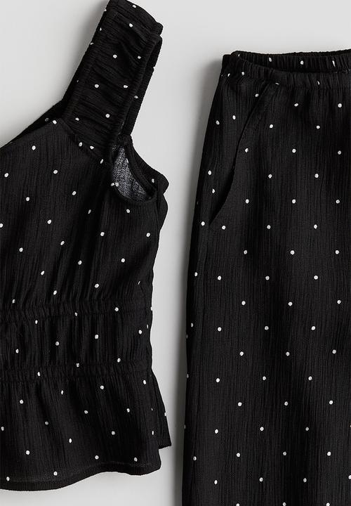 H&M - 2-Piece crêpe set - black spotted