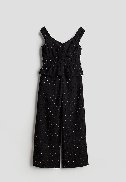 H&M - 2-Piece crêpe set - black spotted