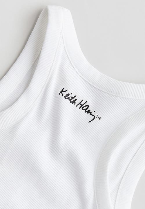 H&M - Keith Haring X H&M:  Print-motif vest top - white 