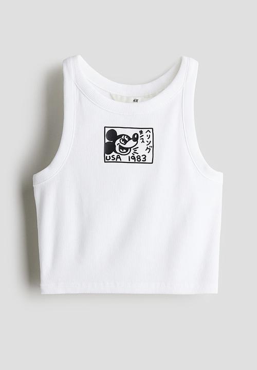H&M - Keith Haring X H&M:  Print-motif vest top - white 