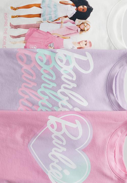 H&M - 3-pack printed jersey tops - light pink/barbie