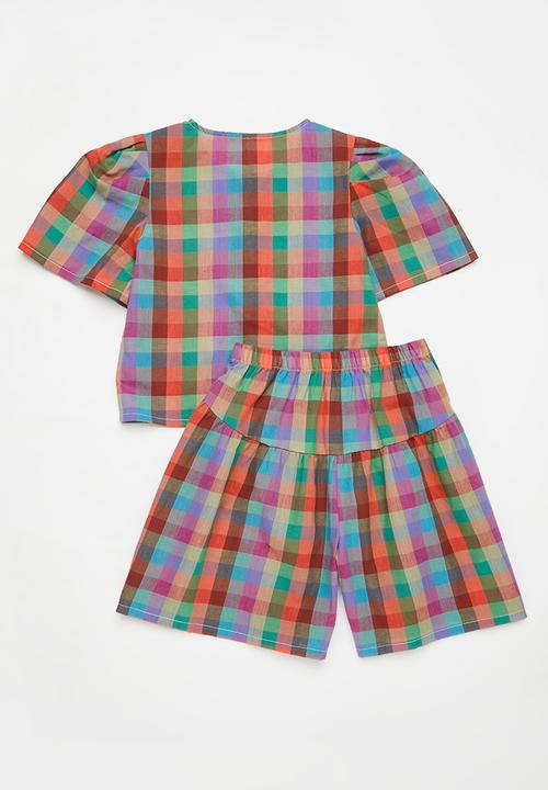Pop Candy - Gingham top & bottom set - multi