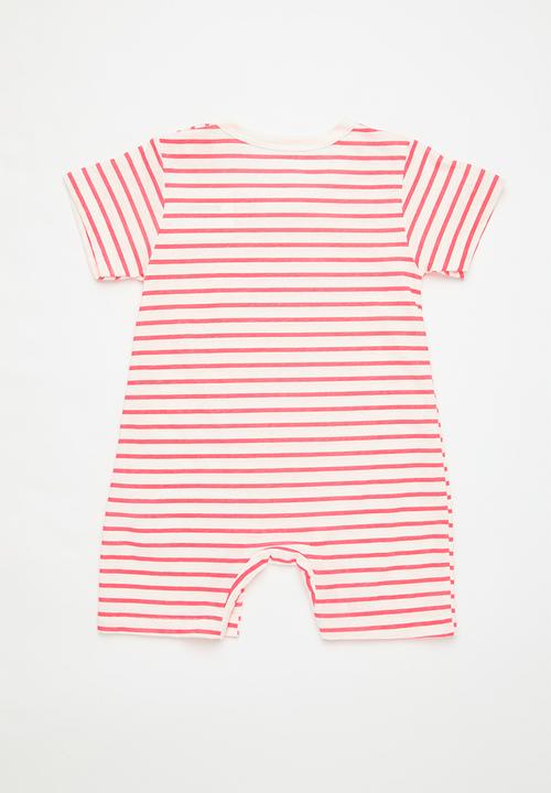 Pop Candy - Striped romper - red & white