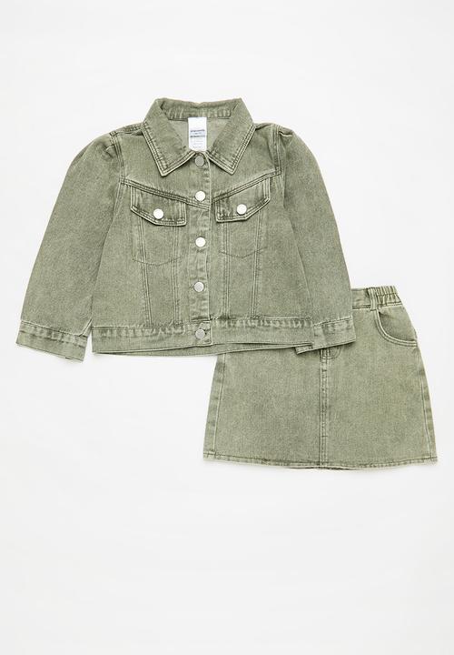 Pop Candy - Trucker jacket & skirt set - green 