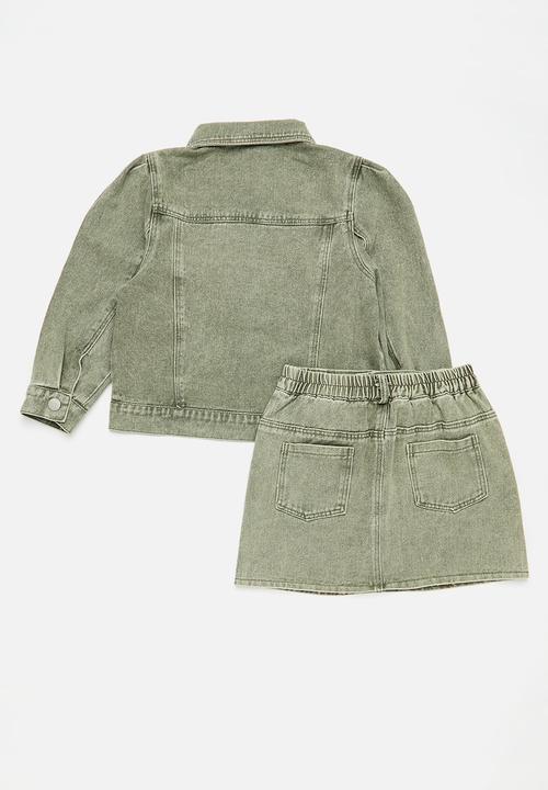 Pop Candy - Trucker jacket & skirt set - green 