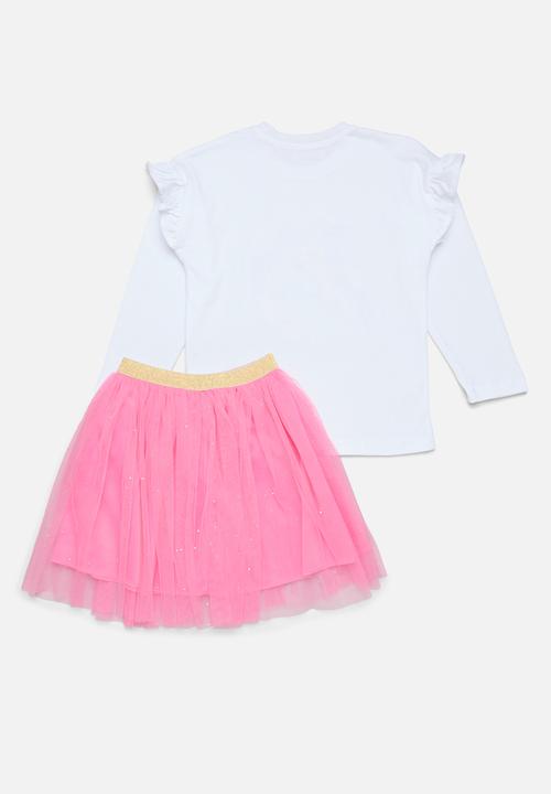 Pop Candy - Mesh combo set-pink & white
