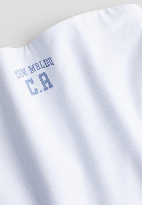 H&M - Jersey tube top - white team malibu