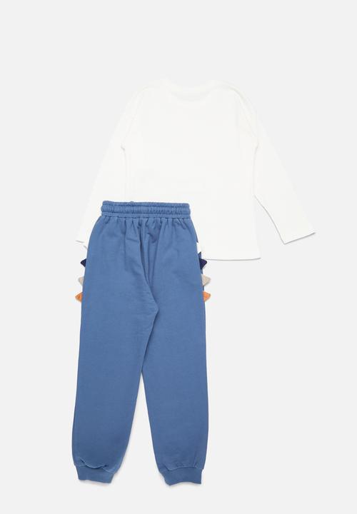Pop Candy - Tee & jogger set - blue & white