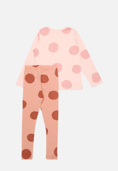 Pop Candy - Polka dot sweat top and legging set - pink
