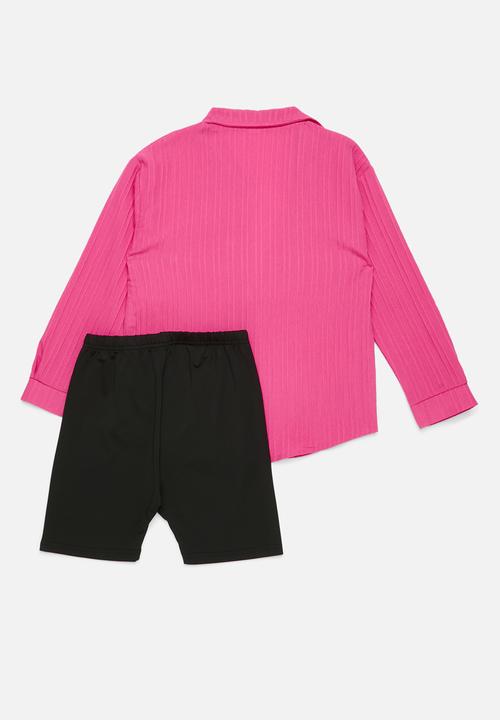 Pop Candy - 3 Piece top & bottom set - pink & black