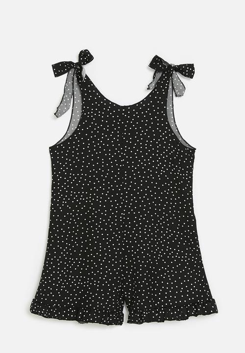 Pop Candy - Polka dot jumpsuit - black & white