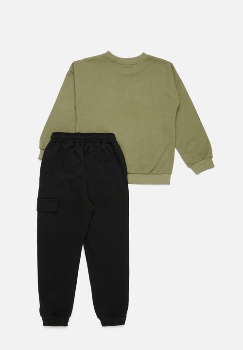 Pop Candy - Sweat top & pants set - green & black