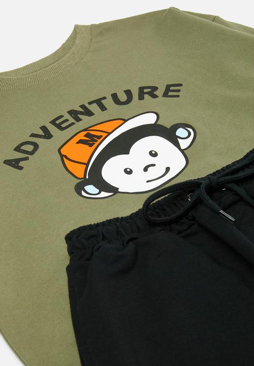Pop Candy - Sweat top & pants set - green & black
